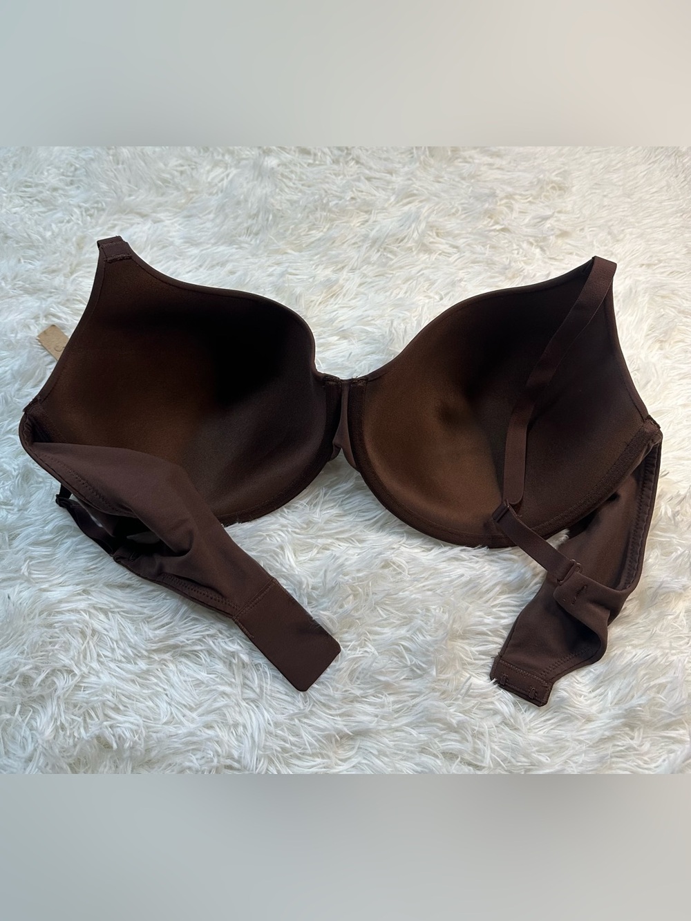 SKIMS T-Shirt Bra 40D Cocoa Brown Smooth Underwire Full Coverage Everyday - Picture 3 of 5